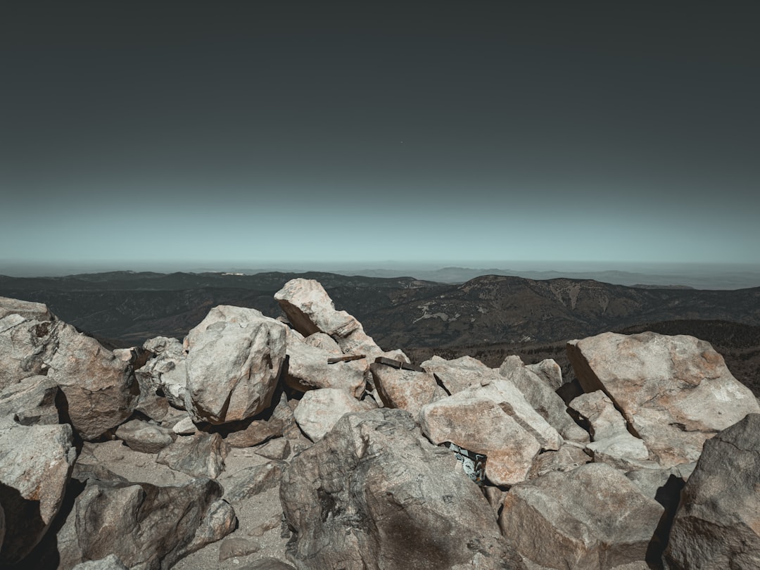 A large pile of rocks sitting on top of a mountain